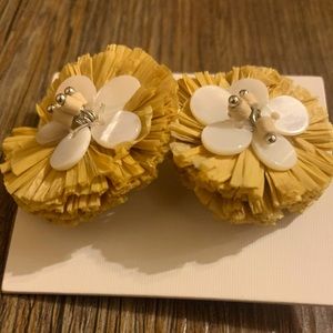 Mustard statement post earrings